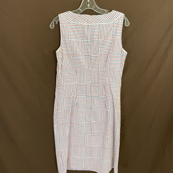 NWT Talbots Seersucker Patchwork Shift Dress Size 2 Blue Red - Picture 6 of 8